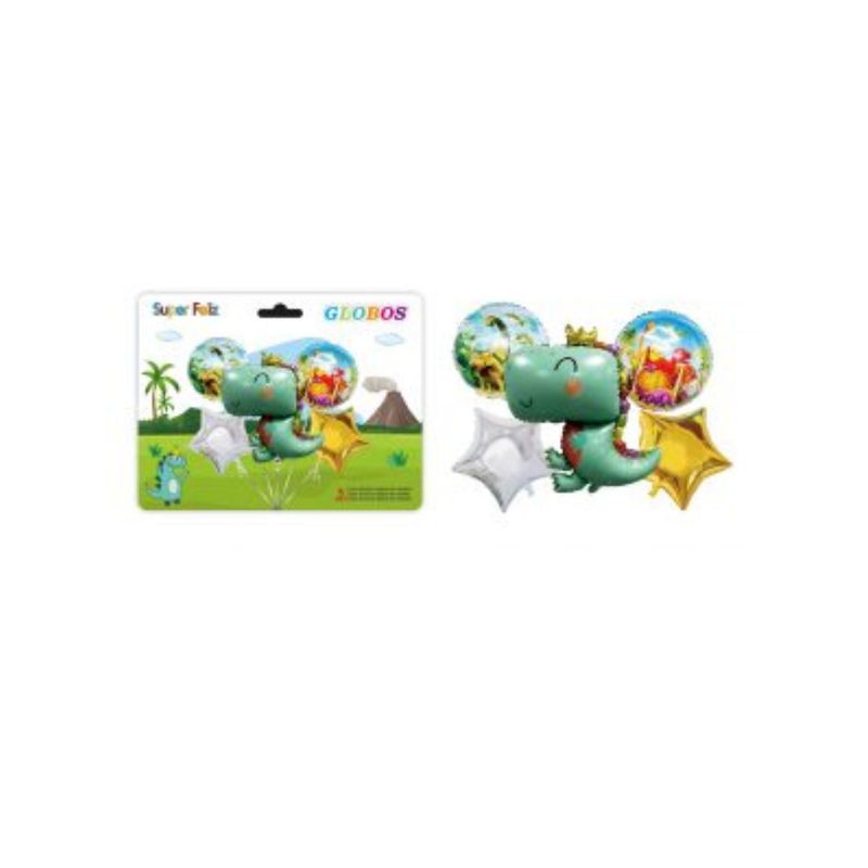 GENERICO - SET DE GLOBOS DRAGON 5 PCS