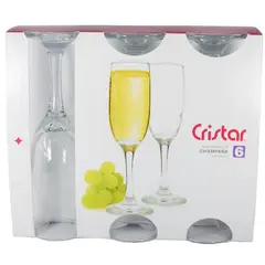 CRISTAR - Set 6 Copas Champaña Espumante Versalles 176 Cc.