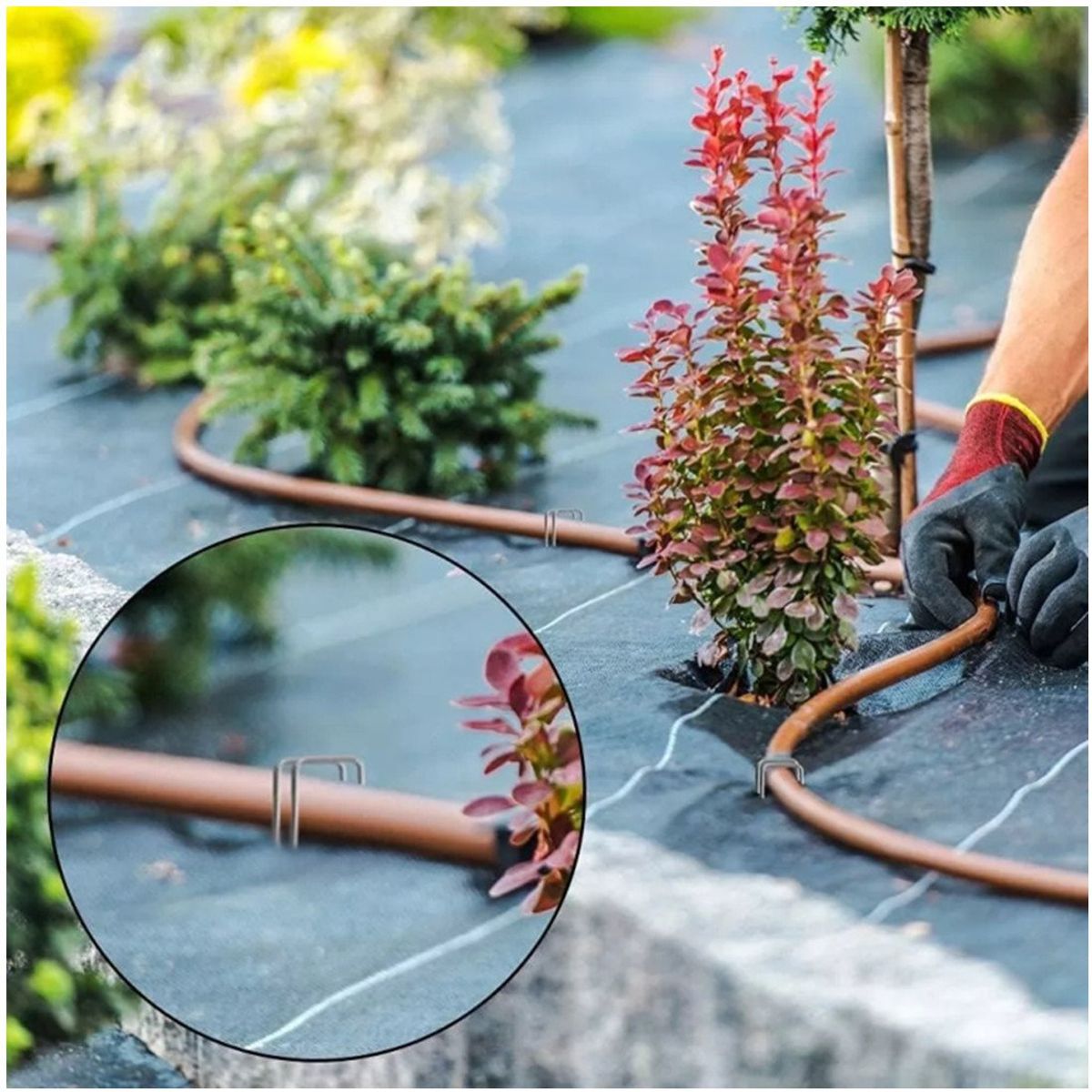 KUANGYE - Estacas Jardín Césped Grapas De Paisaje Galvanizada 40pcs