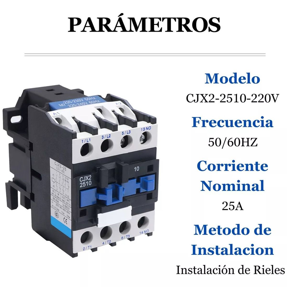 KUANGYE - Contactor Ac Trifasico 25 Amperes 220v Cjx2-2510