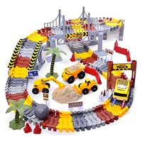 JUGUETE PISTA DE CARRERA AUTOS DE CONSTRUCCION 177 PIEZAS