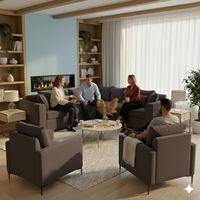 Living 311 Romeo Marengo Seccional + 2 Poltronas Resortes f comfort