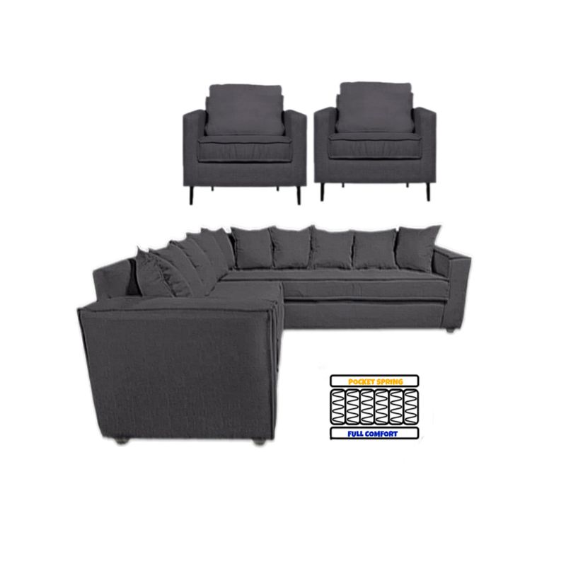 SITIAL HOME - LIVING ROMEO MARENGO SECCIONAL MAS DOS POLTRONAS  RESORTES POCKET