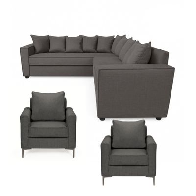 Imagen 2 del producto Living 311 Romeo Marengo Seccional + 2 Poltronas Resortes f comfort