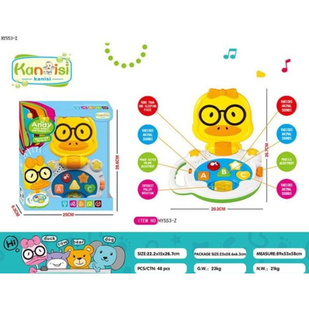 GENERICO - Piano Pato Infantil Letras Sonido Musica Bebes Niño+bateria