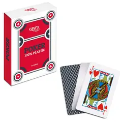 CAYRO - Baraja cartas póker 100% plástico ROJO
