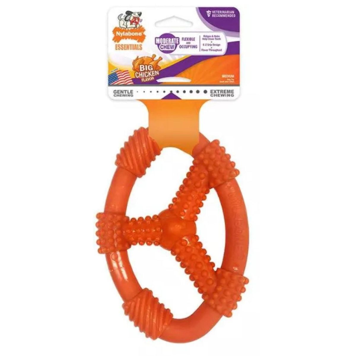 NYLABONE - Juguete Para Perros Anillo Oval Flexible Talla M  Nylabone