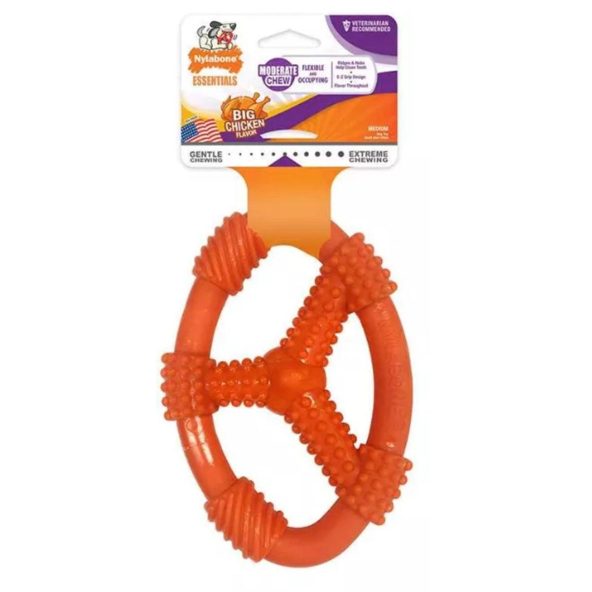 NYLABONE - Juguete Para Perros Anillo Oval Flexible Talla M  Nylabone