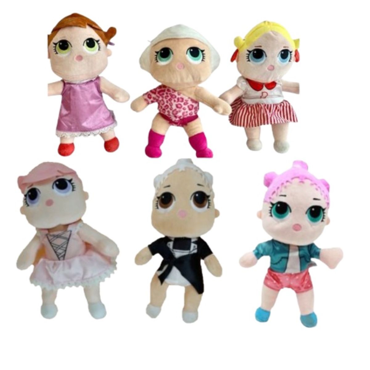 GENERICO - Peluche Muñeca Lol Surprises Coleccion 6 Unidades