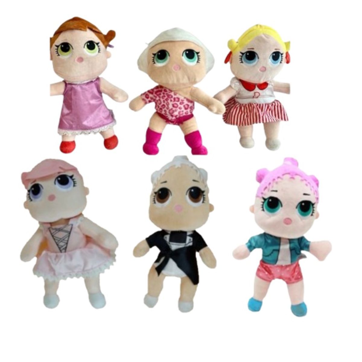 GENERICO - Peluche Muñeca Lol Surprises Coleccion 6 Unidades