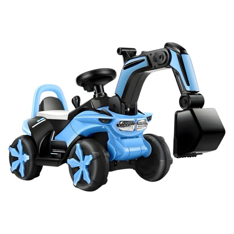 LUBABYCAS - Excavadora Eléctrica Montable Luces Música Azul LuBabycas