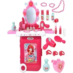 GENERICO - JUGUETE MALETA 3 EN 1 BELLEZA NIÑA CON MAQUILLAJE
