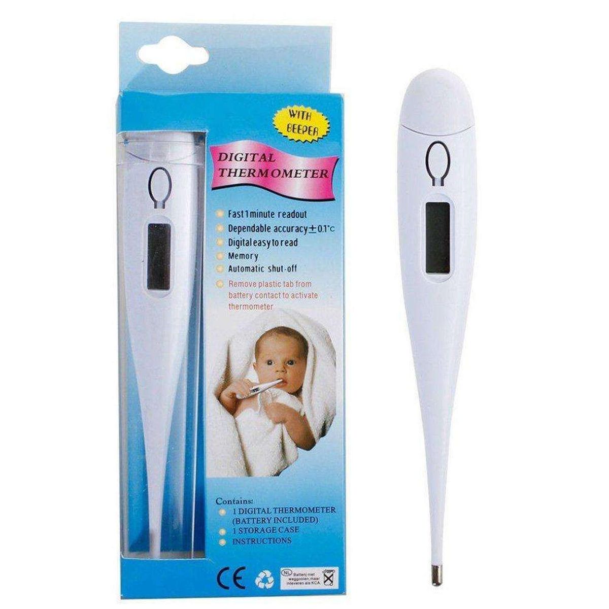 GEN - Termometro Corporal Digital Para Adulto Y Niño - Blanco