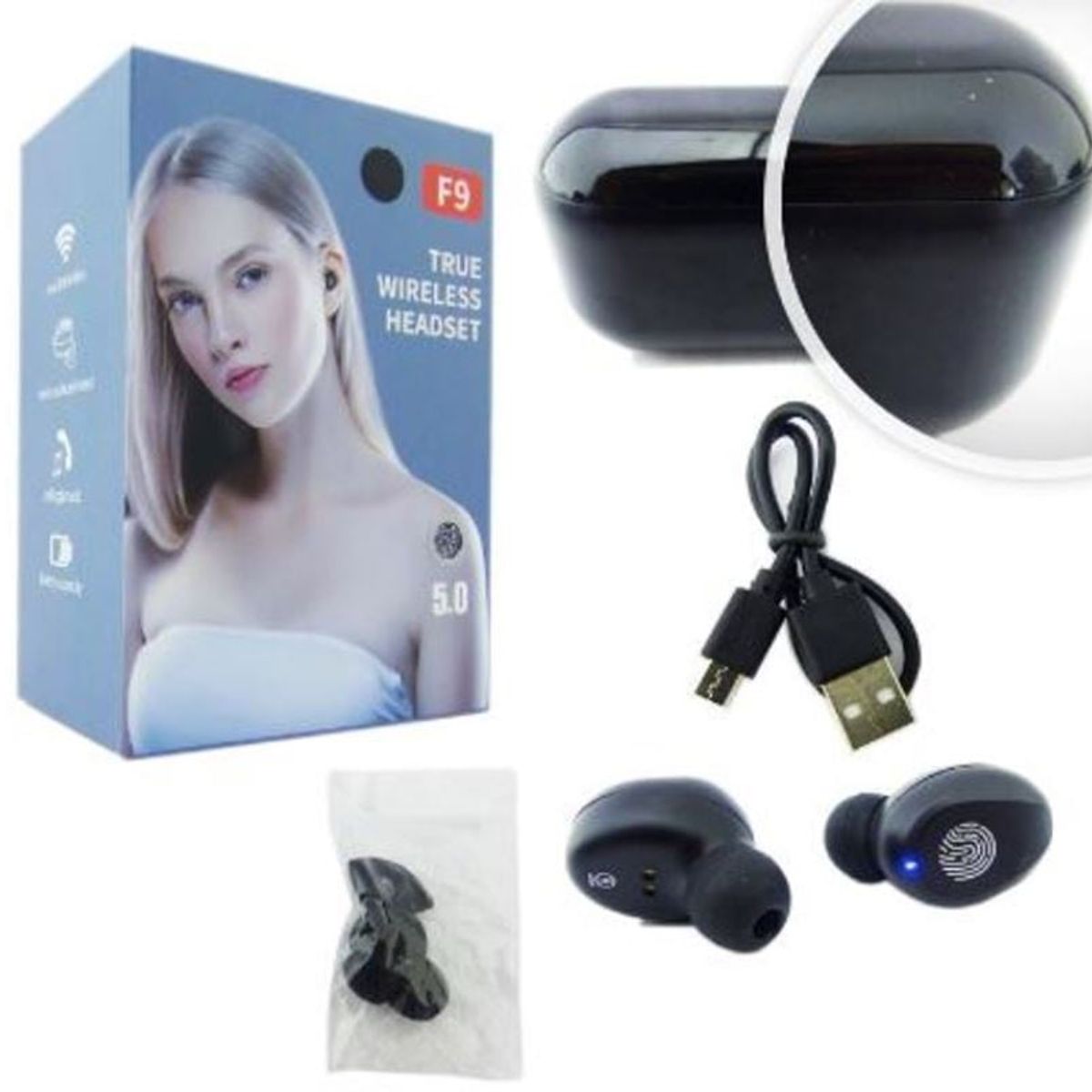 OEM - AUDIFONOS BLUETOOTH CARGADOR MAGNETICO E INDICADOR DE CARGA DIGITAL.