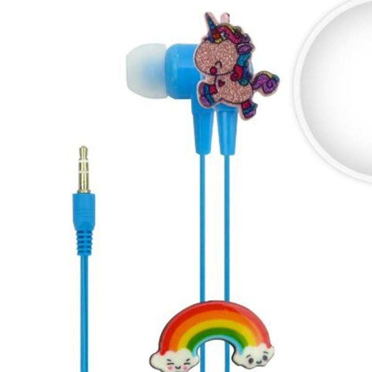 OEM - AUDIFONOS PARA NIÑOS CON CABLE DE UNICORNIO-ARCOIRIS