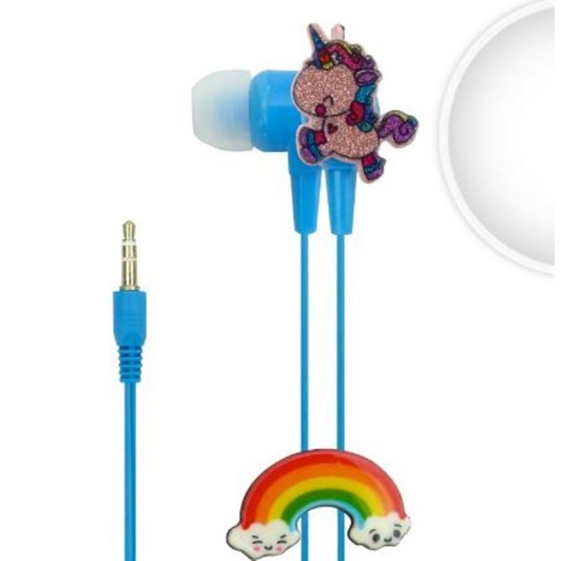 OEM - AUDIFONOS PARA NIÑOS CON CABLE DE UNICORNIO-ARCOIRIS