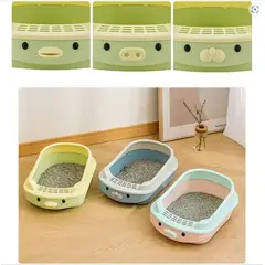 GENERICO - Arenero para Gatos Bandeja de Arena Con Diseño Celeste