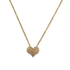 ELBAULDEJUMA - Colgante Punto Luz Corazon Zirconia bañado En Oro Rosa 18k