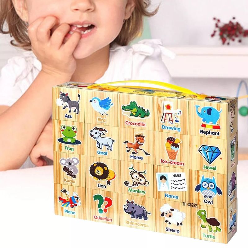 GENERICO - Juego Dados Didáctico DIY de Eva 20 Pzs Palabras en Inglés