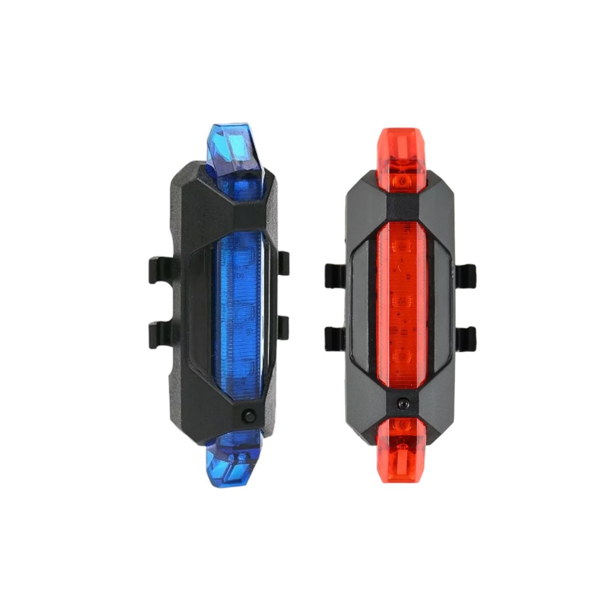 GENERICO - Pack 2 Luz Bicicleta Trasera Recargable Usb Roja y Azul GENERICO