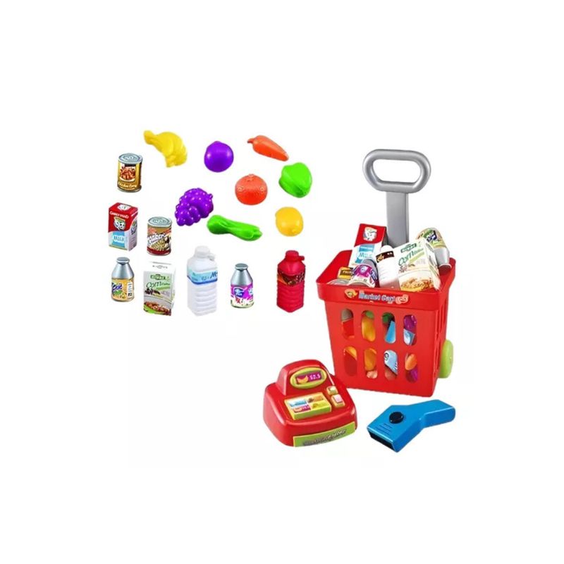 GENERICO - Carrito De Compras Con Caja Registradora Juguete Para Niños