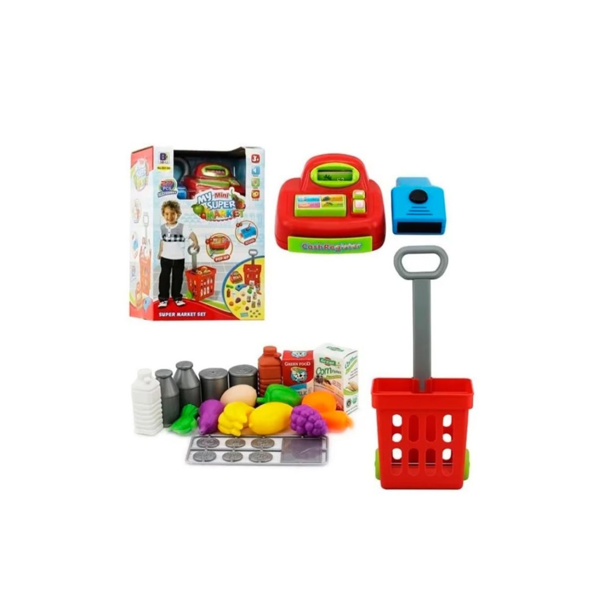GENERICO - Carrito De Compras Con Caja Registradora Juguete Para Niños