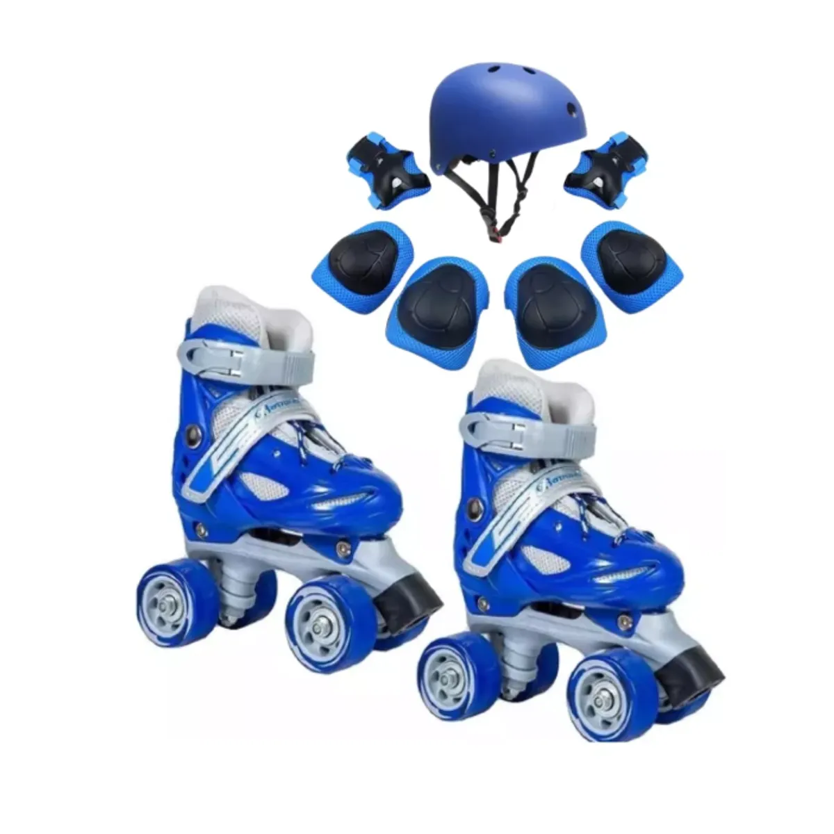 GENERICO - PATINES AJUSTABLES NIÑO CON PROTECCION TALLA S 30 AL 33