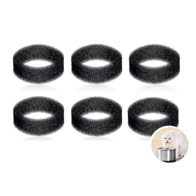 GENERICO - Esponjas filtro para Motor de Bebedero Gato 6 unid