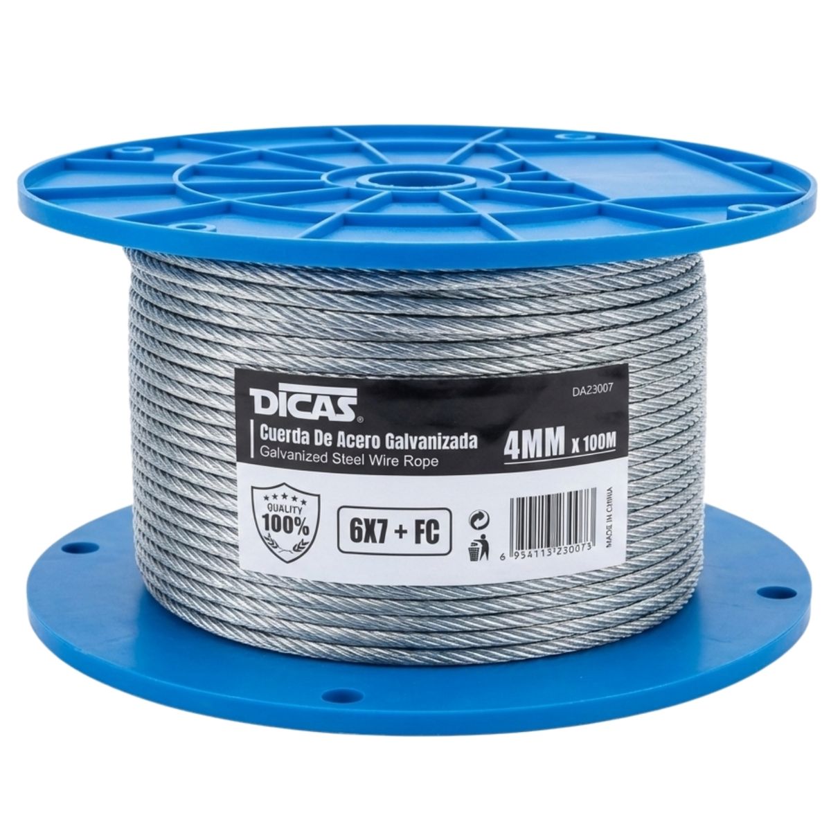 DICAS - Piola De Acero Galvanizado 4 Mm 100 Metros Dicas