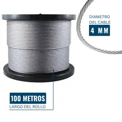 DICAS - Piola De Acero Galvanizado 4 Mm 100 Metros