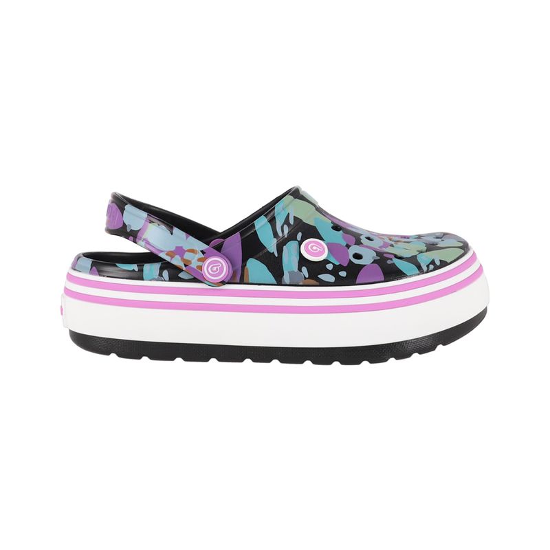 BAMERS - Zuecos Plataforma Mujer Bamers Airline Negro Print