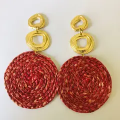 FRAUEN - Aros Teatina Granate Baño Oro