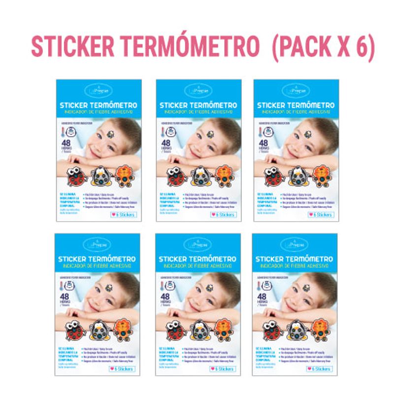 LA PREPIE - TERMOMETRO INFANTIL STICKER PACK 6