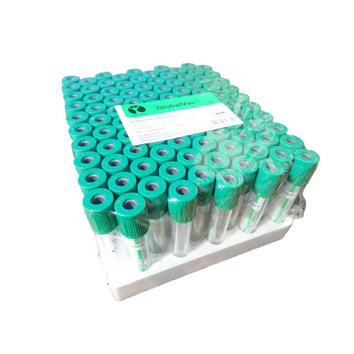 GENERICO - Tubo tapa verde HLitio 3ml 13x75mm 100 unidades