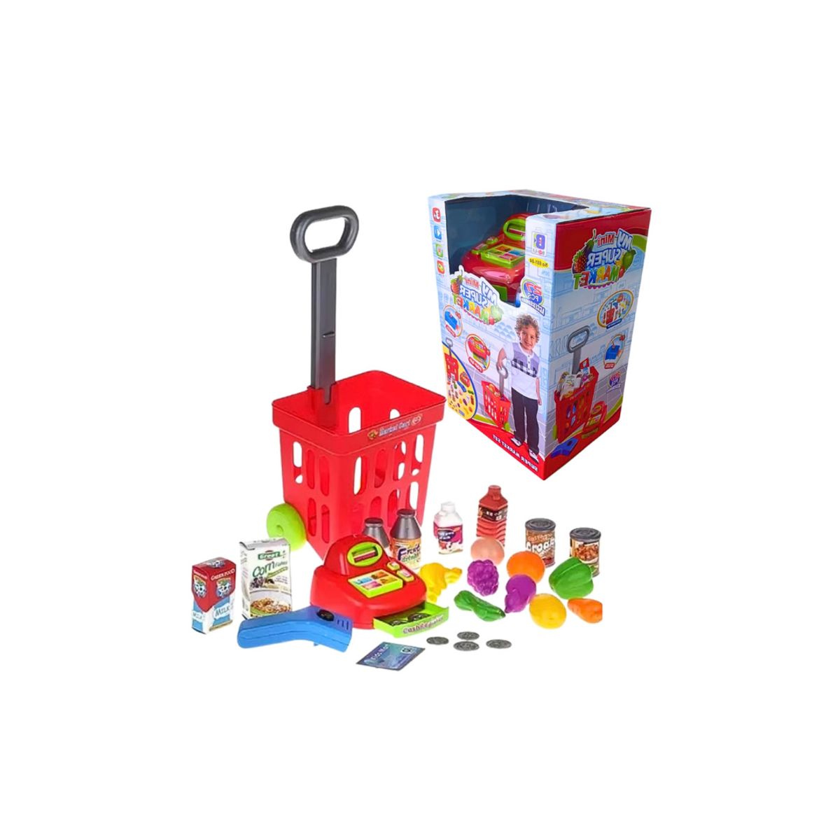 GENERICO - Carrito De Compras Con Caja Registradora Juguete Para Niños