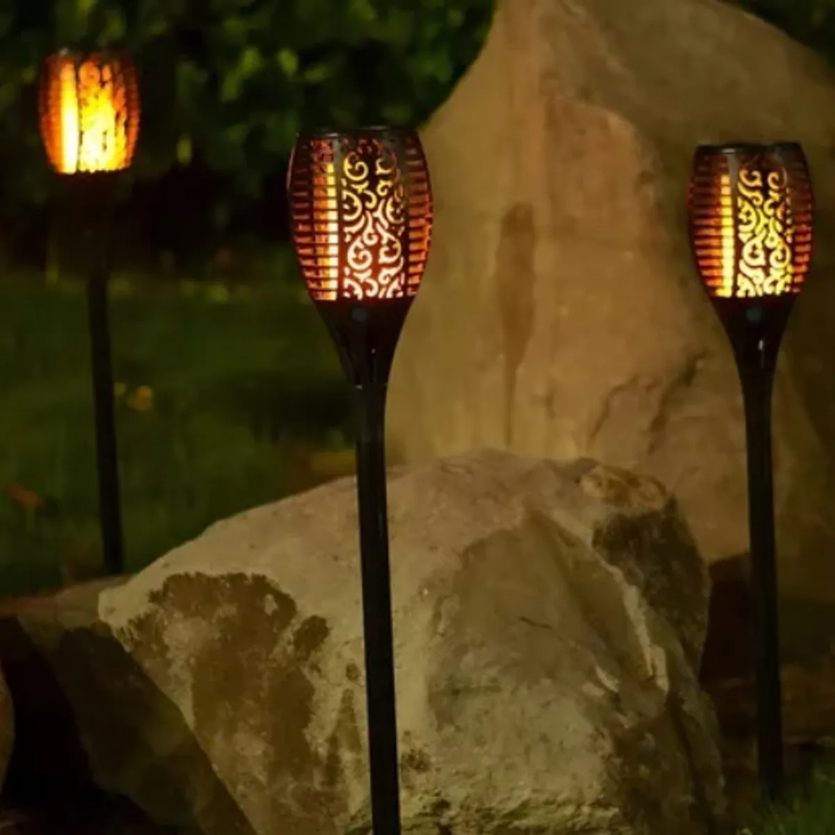 GENERICO - Luz solar decorativa llama tierra