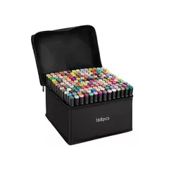 GENERICO - Set De 168 Rotuladores Marcadores Plumones Doble Punta