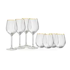 ROYAL LEERDAM - SET 4 COPAS 500 ML + VASOS 440 ML DORADO SCARLETT