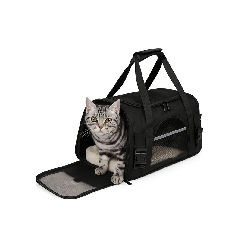 GENERICO - Bolso Transportador Mascotas Cabina 44x28x25cm - Negro - PRO01-Negro-1