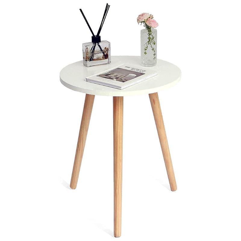 GENERICO - Mesa Centro Minimalista Madera Redonda Decorativa 50cm.