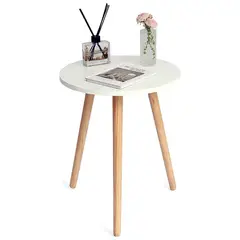 GENERICO - Mesa Centro Minimalista Madera Redonda Decorativa 50cm.