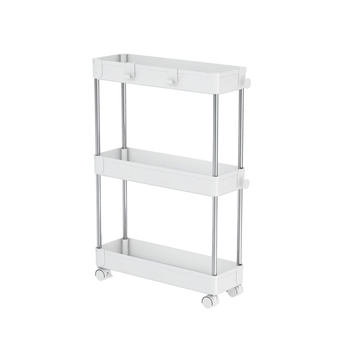 GENERICO - Carrito Carro Organizador Ruedas Multiuso 3 Niveles-Blanco M