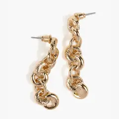 LOUNGE - Aros Mujer Largos Eslabones Dorado