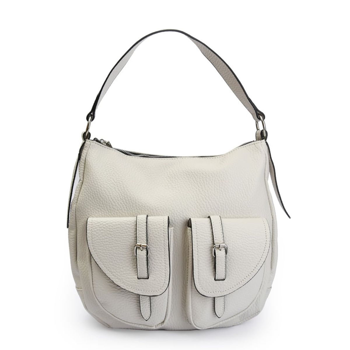 ZIOL - Bolso oval bertha grande blanco crudo