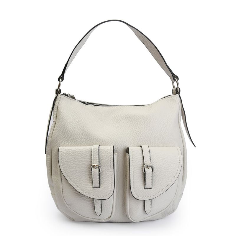 ZIOL - Bolso oval grande bertha blanco crudo