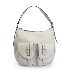 ZIOL - Bolso oval grande bertha blanco crudo