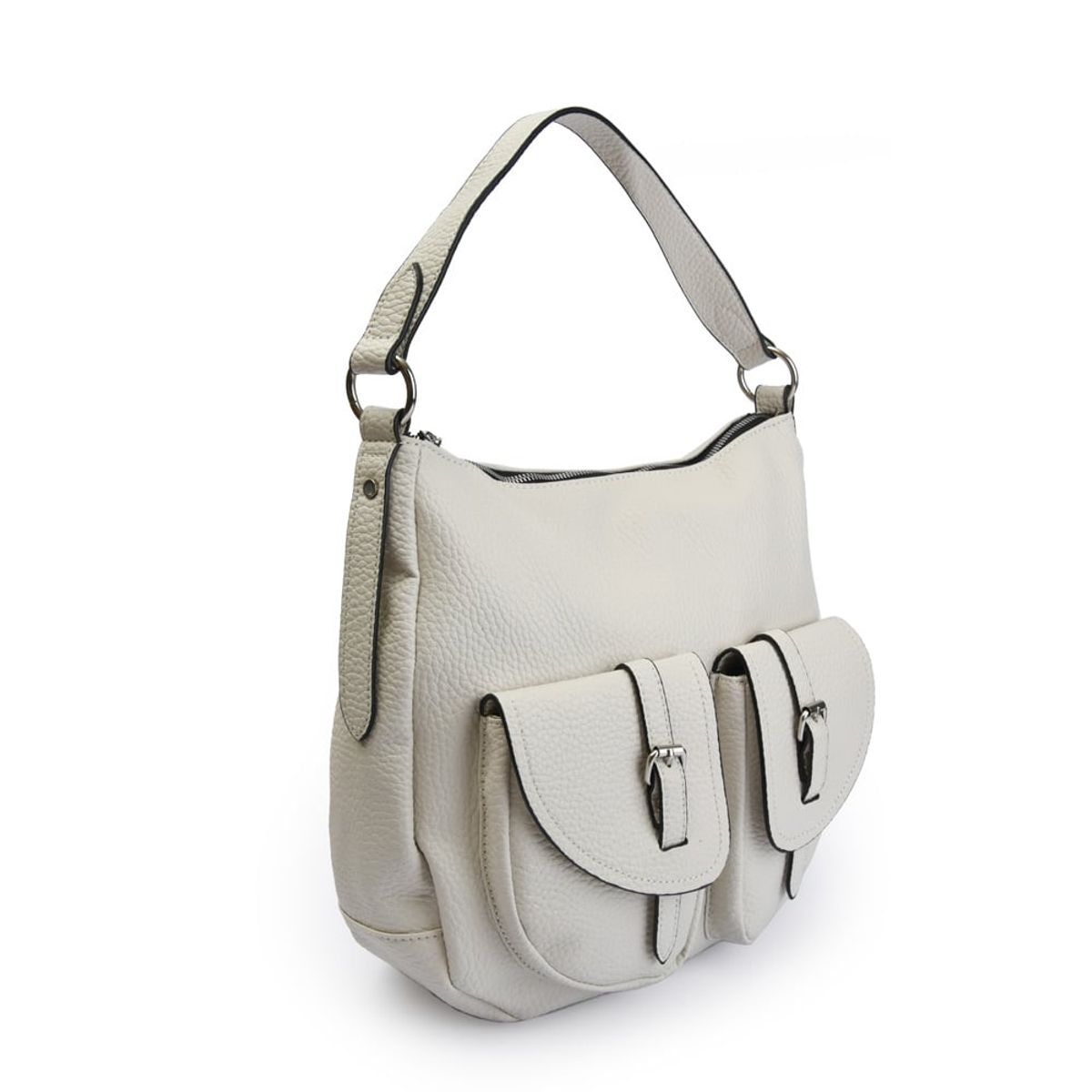 ZIOL - Bolso oval bertha grande blanco crudo