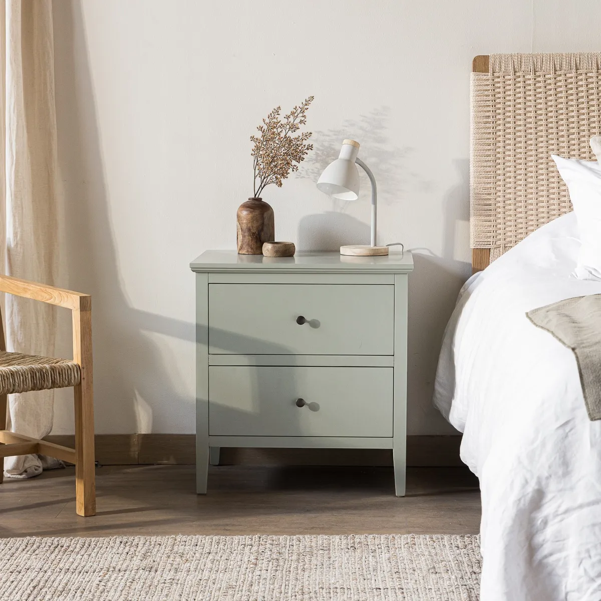 AMOBLE - Velador Diego Gris Amoblé