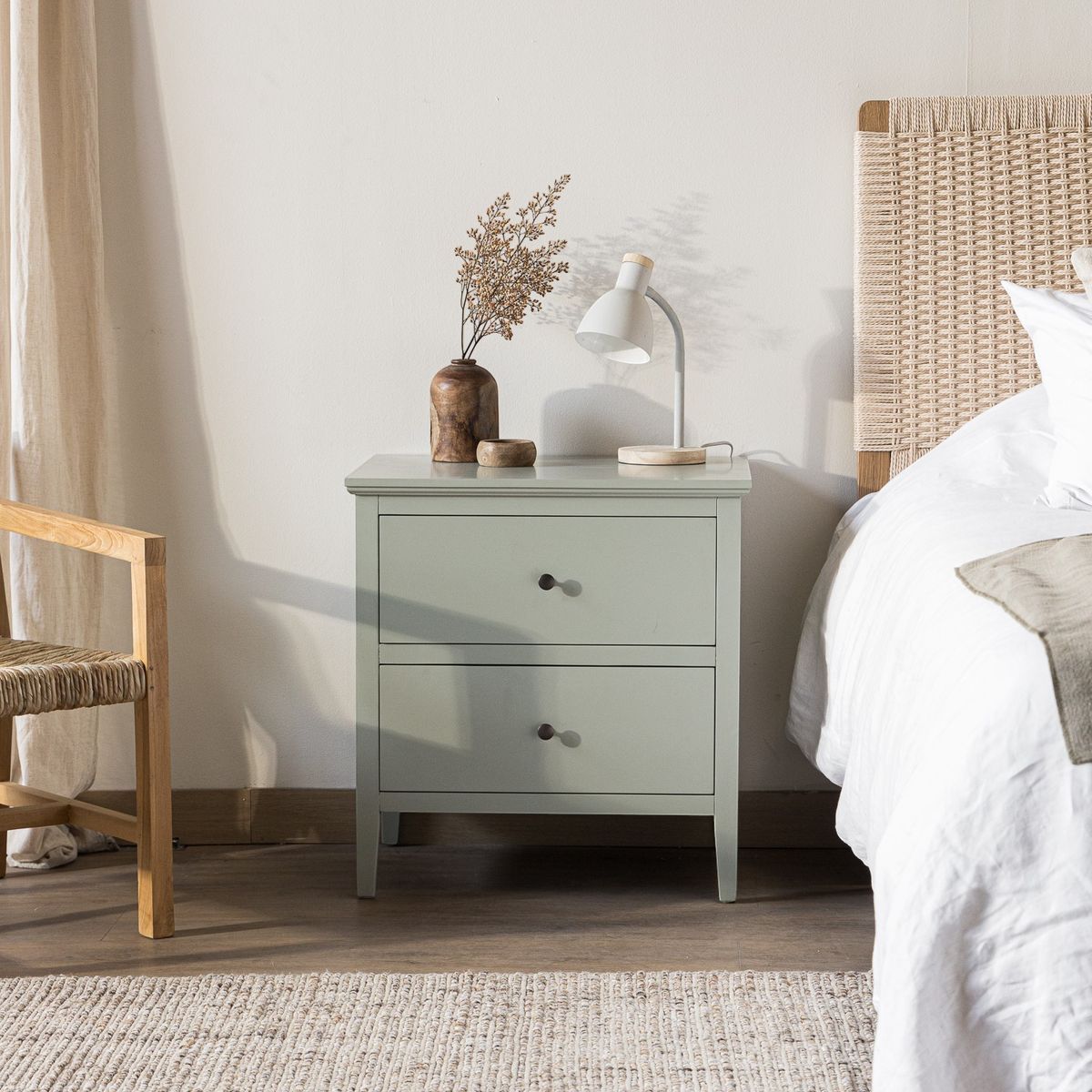 AMOBLE - Velador Diego Gris Amoblé