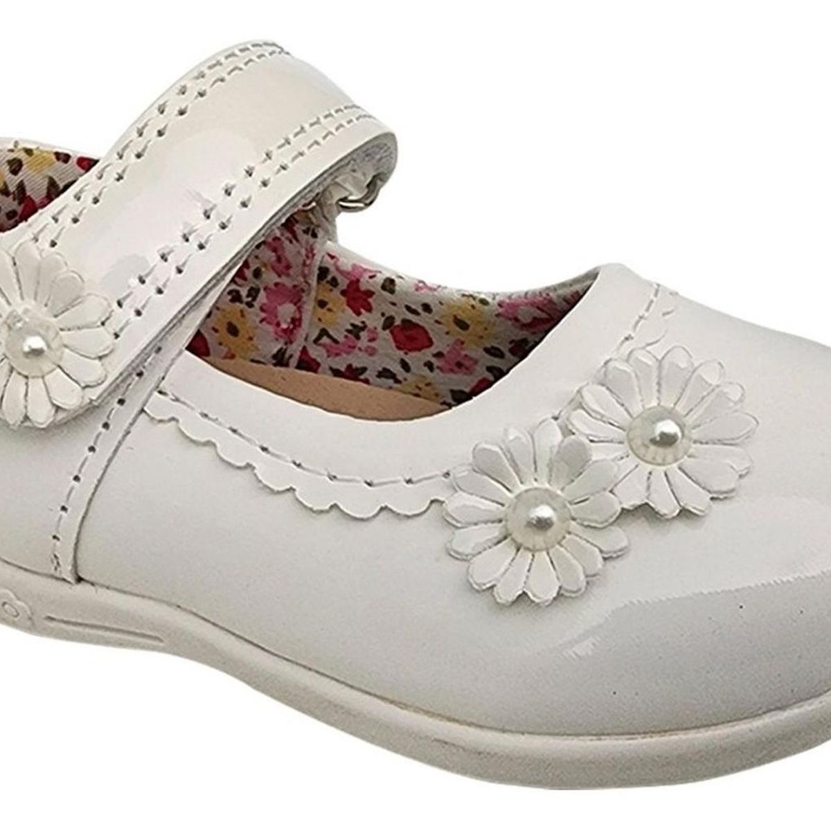 ZAPATOS Y ZAPATILLAS - Zapato Infantil Niña Charol Fiestas Navidad Bautizos Blanco 7002